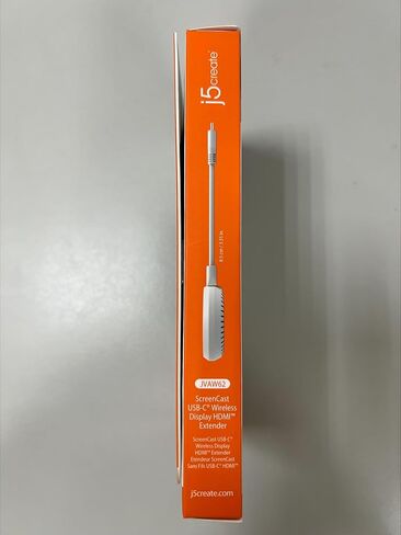 j5create ScreenCast USB-C إلى HDMI جهاز إرسال واستقبال لاسلكي للعرض، يدعم 1080 بكسل، مناسب لـ iPhone15، MacBook، iPad Pro، Chromebook، أجهزة الكمبيوتر المحمولة USB-C، وAndroid (JVAW62) in Saudi Arabia
