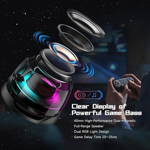 Magnetic Bluetooth Speaker, Wireless Phone Stand Gaming Speaker, BT 5.2 for Metal Surface Magsafe Android, IPX5 Waterproof for Shower, Outdoor, Golf, Small Portable, RGB Light, Gift for Teens in Saudi Arabia