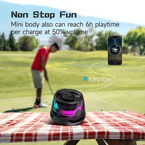 Magnetic Bluetooth Speaker, Wireless Phone Stand Gaming Speaker, BT 5.2 for Metal Surface Magsafe Android, IPX5 Waterproof for Shower, Outdoor, Golf, Small Portable, RGB Light, Gift for Teens in Saudi Arabia