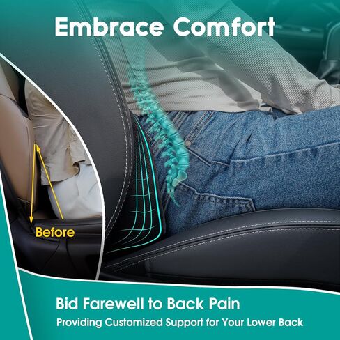 Car Seat Cushions for Driving - Memory Foam Car Lumbar Support Pillow or Wedge Seat Cushion Pad, Truck Drivers Tailbone&Sciatica Pain Relief - Improved Ergonomic Design for Driving Posture and Comfor in Saudi Arabia