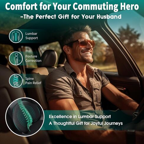 Car Seat Cushions for Driving - Memory Foam Car Lumbar Support Pillow or Wedge Seat Cushion Pad, Truck Drivers Tailbone&Sciatica Pain Relief - Improved Ergonomic Design for Driving Posture and Comfor in Saudi Arabia