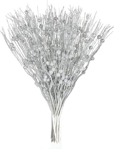 Lvydec 22pcs Christmas Glitter Berries Stems, 17" Artificial Christmas Picks for Christmas Tree Ornaments, DIY Xmas Wreath, Crafts, Holiday and Home Decor (Blue) in Kuwait