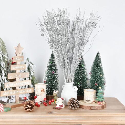 Lvydec 22pcs Christmas Glitter Berries Stems, 17" Artificial Christmas Picks for Christmas Tree Ornaments, DIY Xmas Wreath, Crafts, Holiday and Home Decor (Blue) in Kuwait