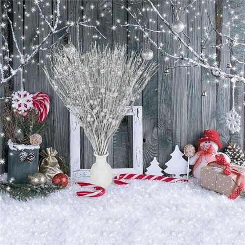 Lvydec 22pcs Christmas Glitter Berries Stems, 17" Artificial Christmas Picks for Christmas Tree Ornaments, DIY Xmas Wreath, Crafts, Holiday and Home Decor (Blue) in Kuwait