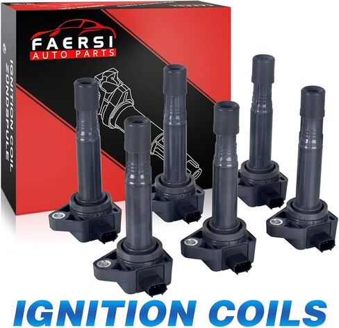 FAERSI Pack of 6 Ignition Coils Pack Compatible with 2009 2010 2011 2012 2013 2014 Honda Pilot Ridgeline 3.5L,2010-2014 Acura MDX ZDX 3.7L, Replace OE# UF624, 30520-RN0-A01, E1124 in Saudi Arabia