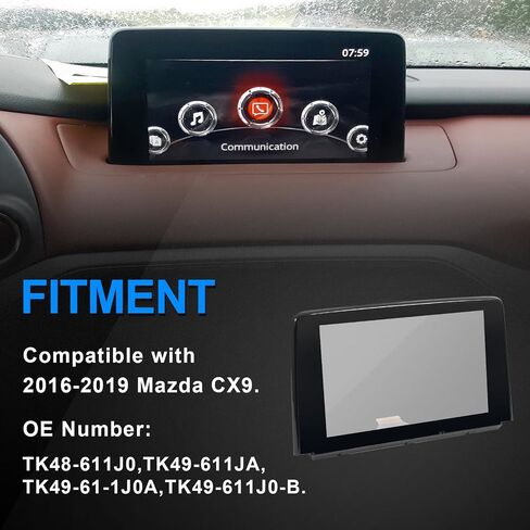 TK49-611J0 Uconnect 8 بوصة تعمل باللمس زجاج محول الأرقام راديو الملاحة متوافق مع 2016-2019 Mazda CX-9 يستبدل # TK49-611J0 TK49-611JB TK49611JA TK49611J0 TK49611JB in Saudi Arabia