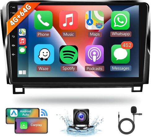 راديو ستيريو للسيارة Android لسيارة Toyota Sequoia 2008-2019/Toyota Tundra 2007-2013، راديو السيارة اللاسلكي CarPlay Android Auto، 8 Core 4G+64G 10.1 بوصة IPS تعمل باللمس، WiFi، GPS، FM/RDS، بلوتوث، كاميرا خلفية in Saudi Arabia