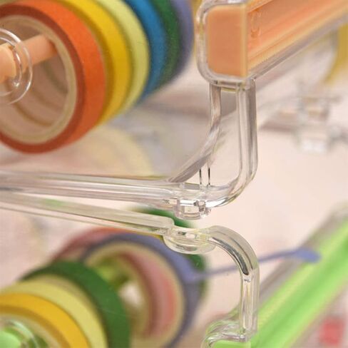 موزع شريط واشي من YOTINO، موزع واشي، موزع منظم حامل شريط واشي من الأكريليك الشفاف مع قاطع للمكتب، 4 عبوات (أخضر وبرتقالي) in Kuwait