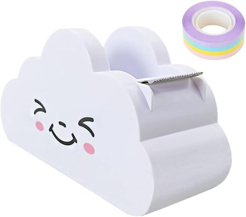 Gadpiparty Creative Cloud Tape Dispenser Decorative Cartoon Tape Cutter with Rainbow Tape for Children School Office Stationery Supplies in Saudi Arabia