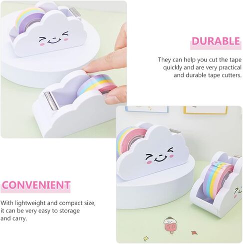 Gadpiparty Creative Cloud Tape Dispenser Decorative Cartoon Tape Cutter with Rainbow Tape for Children School Office Stationery Supplies in Saudi Arabia