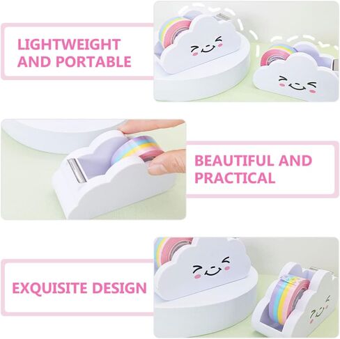 Gadpiparty Creative Cloud Tape Dispenser Decorative Cartoon Tape Cutter with Rainbow Tape for Children School Office Stationery Supplies in Saudi Arabia
