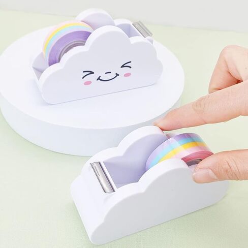 Gadpiparty Creative Cloud Tape Dispenser Decorative Cartoon Tape Cutter with Rainbow Tape for Children School Office Stationery Supplies in Saudi Arabia
