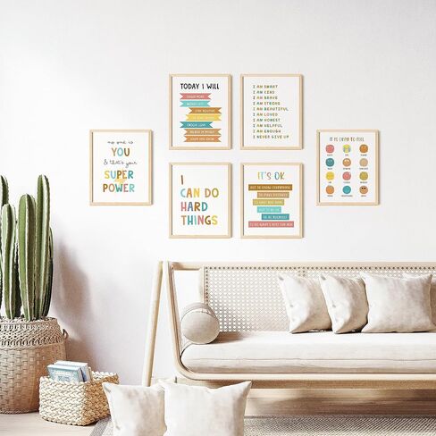 97 DECOR Kids Affirmation Wall Decor - Positive Affirmations for Kids Decor, Affirmation Art Prints Nursery Pictures, Colorful Inspirational Quotes Posters for Classroom Playroom Decor (8x10 UNFRAMED) in Saudi Arabia