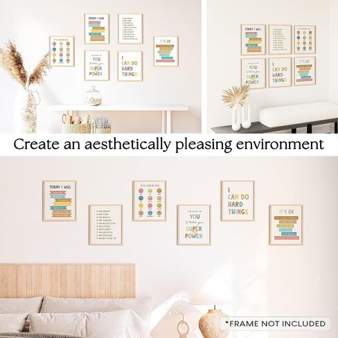 97 DECOR Kids Affirmation Wall Decor - Positive Affirmations for Kids Decor, Affirmation Art Prints Nursery Pictures, Colorful Inspirational Quotes Posters for Classroom Playroom Decor (8x10 UNFRAMED) in Saudi Arabia