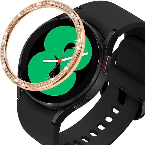 Compatible for Samsung Galaxy Watch 4 40mm Bezel Ring Crystal Bling Glitter Diamond Bezel Loop Adhesive Cover Stainless Steel Metal Bezel Protective Case Cover for Samsung Galaxy Watch 4 40mm in Saudi Arabia