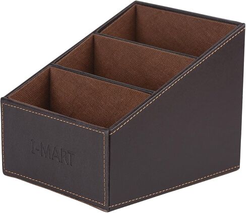 حامل جهاز التحكم عن بعد للتلفزيون من جلد البولي يوريثان، علبة، منظم، تخزين، حامل (بني) in Kuwait