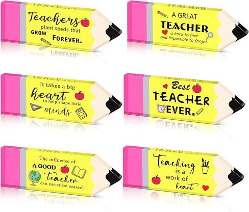 6 Pcs Acrylic Teacher Appreciation Gifts Shape of Pencil Table Decor Thank You Teacher Graduation Retirement Gifts for Teacher Paperweight Keepsake School Classroom Office Desk Accessories in Saudi Arabia