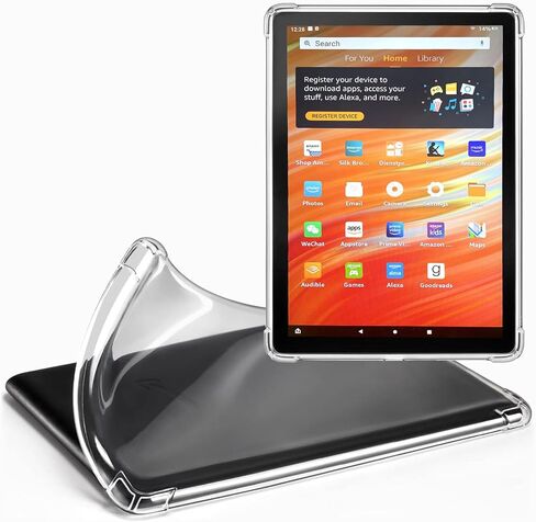 Clear Case for Kindle Fire HD 8 & Fire HD 8 Plus Tablet 8" (Only Fit 12th Generation 2022), JvKzaen Clear Soft Flexible TPU Back Cover Shell for Amazon Fire HD 8 & Fire HD 8 Plus Tablet Transparent… in Kuwait