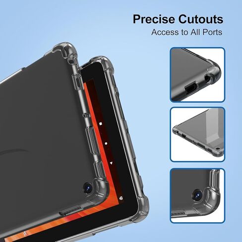 Clear Case for Kindle Fire HD 8 & Fire HD 8 Plus Tablet 8" (Only Fit 12th Generation 2022), JvKzaen Clear Soft Flexible TPU Back Cover Shell for Amazon Fire HD 8 & Fire HD 8 Plus Tablet Transparent… in Kuwait
