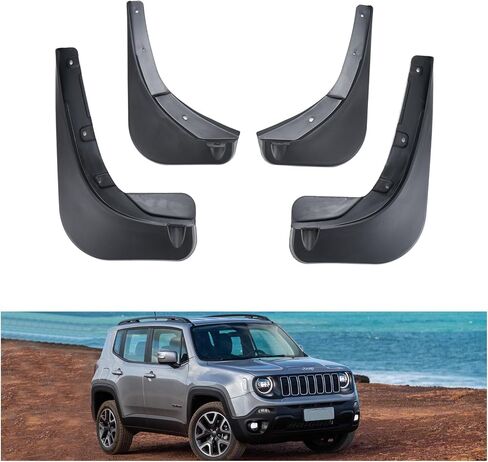 أغطية الطين Kiwi Master متوافقة مع ملحقات Jeep Renegade 2015-2023، واقيات الطين الأمامية والخلفية شديدة التحمل تحل محل OEM # 82214127 82214128 (لا تناسب Trailhawk) in Saudi Arabia