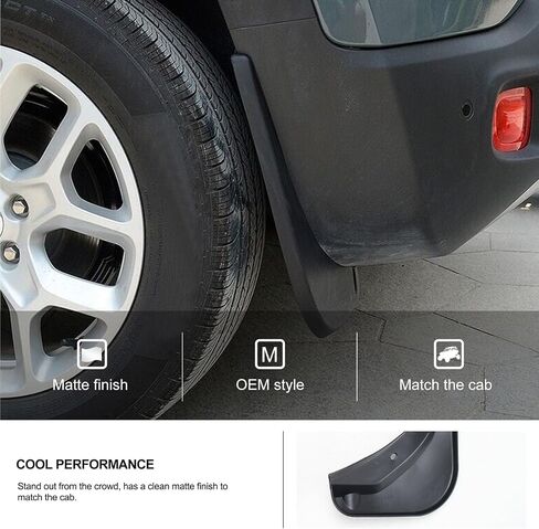 أغطية الطين Kiwi Master متوافقة مع ملحقات Jeep Renegade 2015-2023، واقيات الطين الأمامية والخلفية شديدة التحمل تحل محل OEM # 82214127 82214128 (لا تناسب Trailhawk) in Saudi Arabia