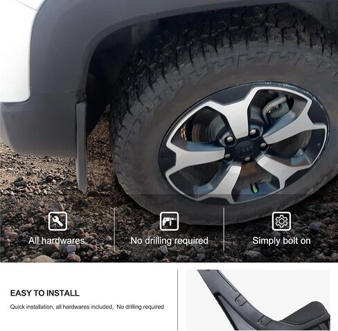 أغطية الطين Kiwi Master متوافقة مع ملحقات Jeep Renegade 2015-2023، واقيات الطين الأمامية والخلفية شديدة التحمل تحل محل OEM # 82214127 82214128 (لا تناسب Trailhawk) in Saudi Arabia