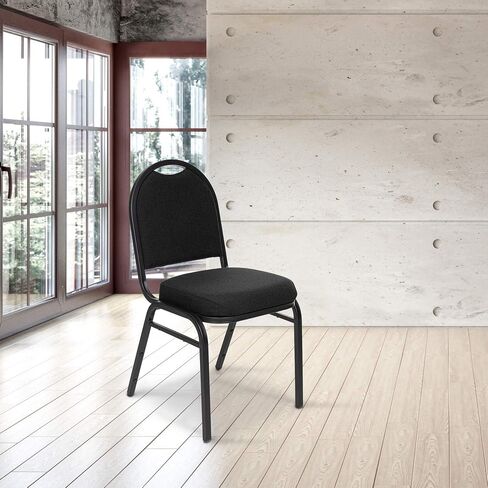 Premium Fabric Upholstered Stack Banquet Chair, Pack of 2, Black/Black in Saudi Arabia