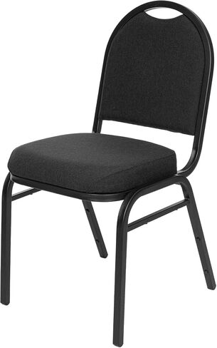 Premium Fabric Upholstered Stack Banquet Chair, Pack of 2, Black/Black in Saudi Arabia