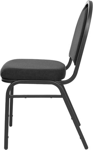 Premium Fabric Upholstered Stack Banquet Chair, Pack of 2, Black/Black in Saudi Arabia