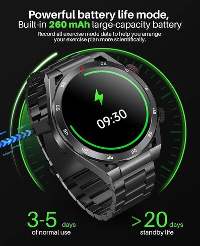 EarlySincere Smart Watch with Bluetooth Call, 1.39" Smartwatches for Men Women, Fitness Watch with Blood Pressure/HR/Sleep, IP67 Waterproof for Android iOS Black in Kuwait