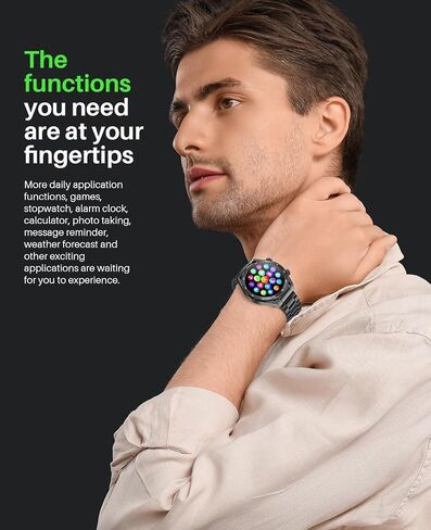 EarlySincere Smart Watch with Bluetooth Call, 1.39" Smartwatches for Men Women, Fitness Watch with Blood Pressure/HR/Sleep, IP67 Waterproof for Android iOS Black in Kuwait