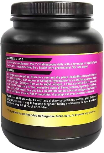 Marine Collagen Powder Type I Hydrolyzed, 1.1 lb./500 Grams Wild-Caught, Fish Friendly, Supplement for Men and Women, Joint Support Health, Skin, Hair & Nails, Paleo, Unflavored in Saudi Arabia