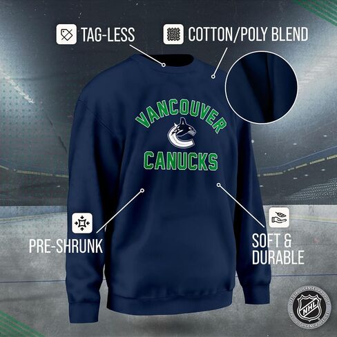 Wright & Ditson Adult NHL Gameday Crewneck Sweatshirt - Pre-Shrunk Fleece Blend - Officially Licensed Unisex Hockey Pullover in Saudi Arabia