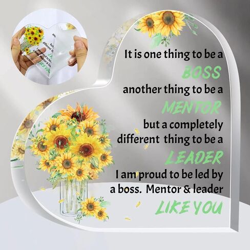 هدايا عباد الشمس من Boss Day للنساء - أوزان ورقية، سيدة رجالية منقوشة بالأكريليك، ذكر عيد الشكر، ثقالة ورق مضحكة، ديكور مكتب للنساء، شفاف، أصفر in Kuwait
