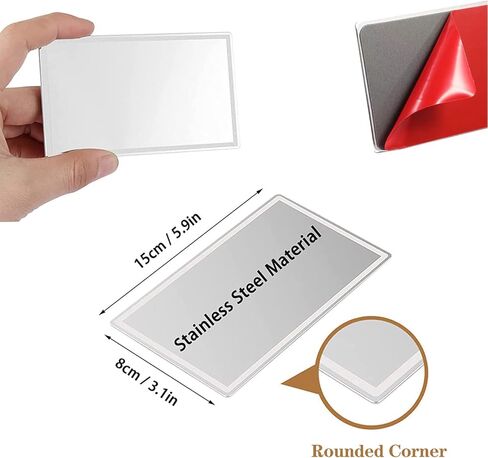 مرآة واقية من الشمس للسيارة، مرآة مكياج لمستحضرات التجميل للسيارة، مرآة زينة ذاتية اللصق للسيارات للشاحنة، سيارات الدفع الرباعي (مستطيلة) in Kuwait