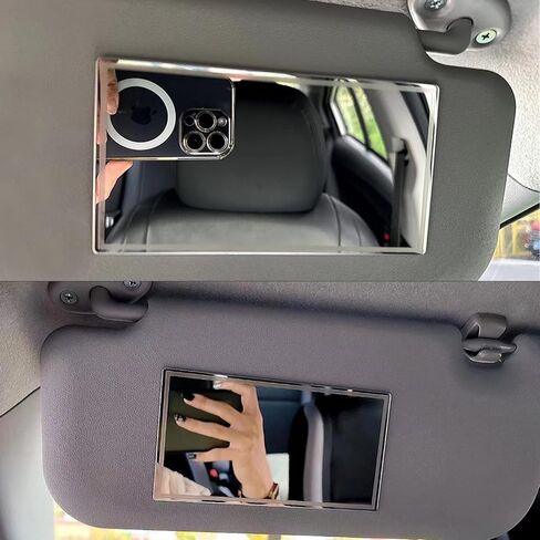 مرآة واقية من الشمس للسيارة، مرآة مكياج لمستحضرات التجميل للسيارة، مرآة زينة ذاتية اللصق للسيارات للشاحنة، سيارات الدفع الرباعي (مستطيلة) in Kuwait