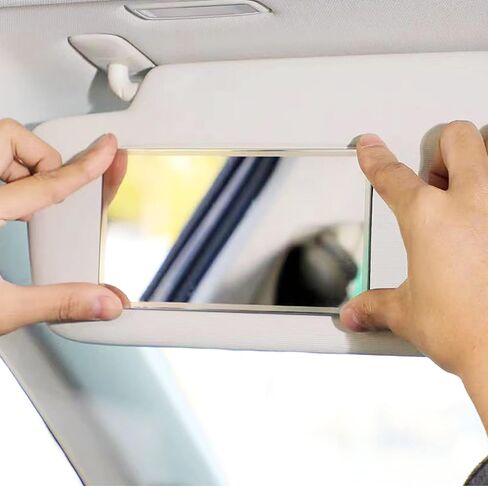 مرآة واقية من الشمس للسيارة، مرآة مكياج لمستحضرات التجميل للسيارة، مرآة زينة ذاتية اللصق للسيارات للشاحنة، سيارات الدفع الرباعي (مستطيلة) in Kuwait