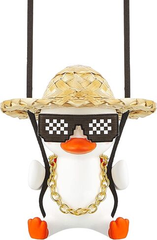 Swing Duck Car Hanging Ornament Cute Swing Duck Car Pendant Swing Duck Auto Decoration Flying Duck Rear View Mirror Accessories for Car Mirror Auto Interior Decoration Accessories(Cool Style) in Saudi Arabia