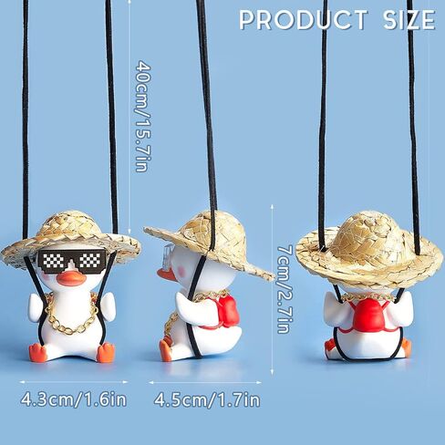 Swing Duck Car Hanging Ornament Cute Swing Duck Car Pendant Swing Duck Auto Decoration Flying Duck Rear View Mirror Accessories for Car Mirror Auto Interior Decoration Accessories(Cool Style) in Saudi Arabia