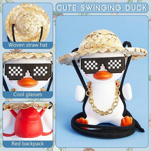 Swing Duck Car Hanging Ornament Cute Swing Duck Car Pendant Swing Duck Auto Decoration Flying Duck Rear View Mirror Accessories for Car Mirror Auto Interior Decoration Accessories(Cool Style) in Saudi Arabia