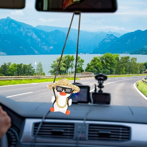 Swing Duck Car Hanging Ornament Cute Swing Duck Car Pendant Swing Duck Auto Decoration Flying Duck Rear View Mirror Accessories for Car Mirror Auto Interior Decoration Accessories(Cool Style) in Saudi Arabia