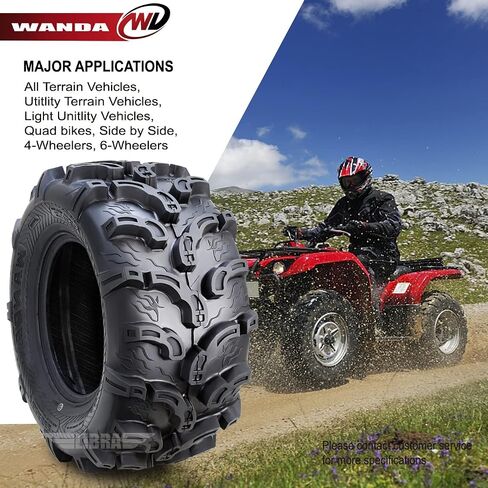 2 إطارات WANDA UTV ATV ممتازة 25x11-10 25x11x10 سوبر طين سنو 6PR P375-10216 in Kuwait