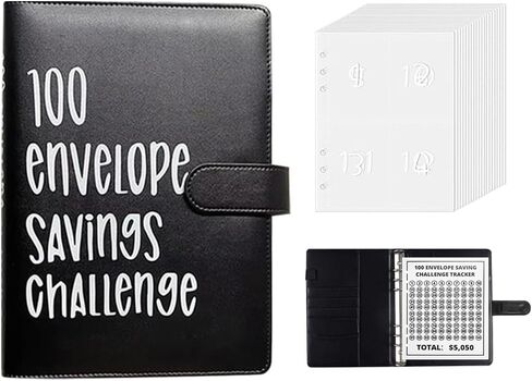100 Envelopes Money Saving Challenge Binder，Savings Challenges Book to Save $5,050，Easy and Fun Way for 100 Day Money Saving Challenge，Budget Planner With Cash Envelopes in Saudi Arabia