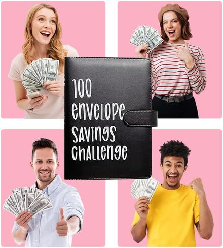 100 Envelopes Money Saving Challenge Binder，Savings Challenges Book to Save $5,050，Easy and Fun Way for 100 Day Money Saving Challenge，Budget Planner With Cash Envelopes in Saudi Arabia