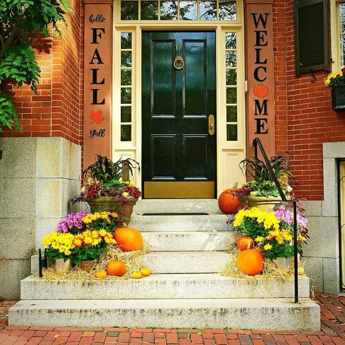 PARBEE Hello Fall Y'all Wood Letters 8 Inch Fall Porch Sign Large Letter Unfinished Cutouts Wooden Decoration for Fall Thanksgiving Farmhouse Decorative Wood Sign in Saudi Arabia