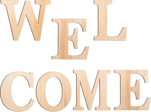 PARBEE ترحيب الحروف الخشبية 8 بوصة علامة خشبية غير مكتملة قطع حروف كبيرة زخرفة خشبية للمنزل الشرفة علامة حفل زفاف الفصول الدراسية in Kuwait