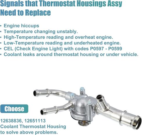 X AUTOHAUX 12638836 Engine Coolant Thermostat Housing Assembly for Saturn Aura 2007-2009 for Chevrolet Impala 2014-2020 in Saudi Arabia