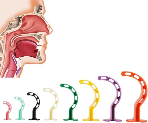 أنبوب مجرى الهواء عن طريق الفم للإسعافات الأولية، طقم مجرى الهواء عن طريق الفم في حالات الطوارئ EMS الخطوط الجوية الفموية 8 قطع Guedel صلابة عالية لآلة التنفس in Saudi Arabia