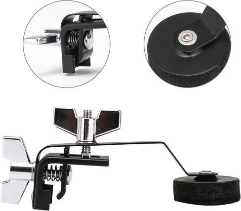 3 قطعة طبل المثبط كتم كاتم الصوت معدن أسود زائد ورأى المشبك على لهجة التحكم الخمار للأجزاء الموسيقية الأفخاخ in Kuwait