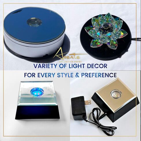 7 LED Lighted Base for Glass Art - LED Display Base - Battery Operated LED Base Lights for Crystals - Lighted Display Stand w/ Color Changing Lights in Kuwait